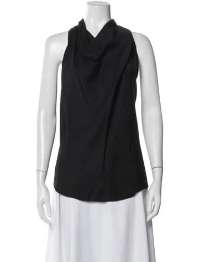 Pre-owned Helmut Lang Silk Cowl Neck Top In Black
