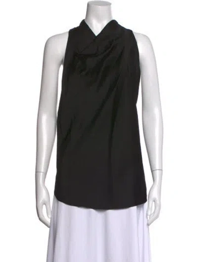 Pre-owned Helmut Lang Silk Cowl Neck Top In Black