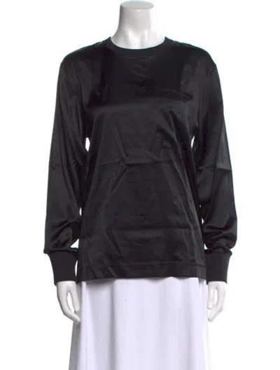 Pre-owned Helmut Lang Silk Crew Neck Blouse W/ Tags In Black