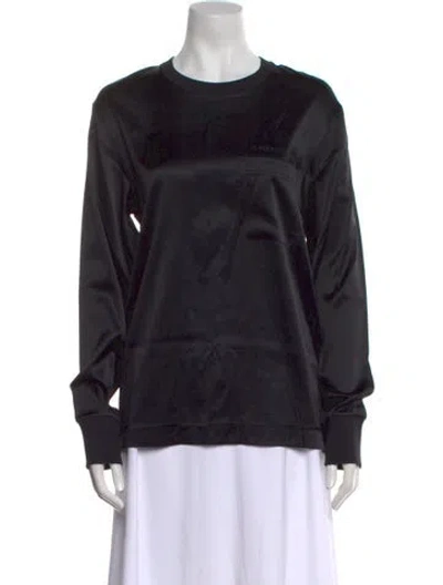 Pre-owned Helmut Lang Silk Crew Neck Sweatshirt In Black