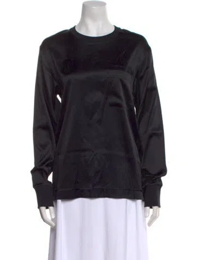Pre-owned Helmut Lang Silk Crew Neck Sweatshirt In Black