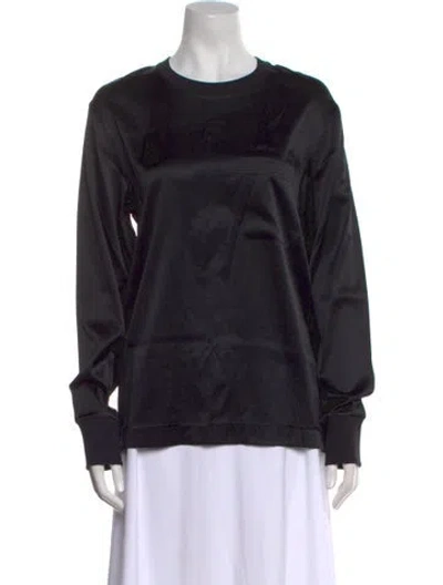 Pre-owned Helmut Lang Silk Crew Neck Sweatshirt In Black