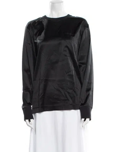 Pre-owned Helmut Lang Silk Crew Neck Sweatshirt In Black