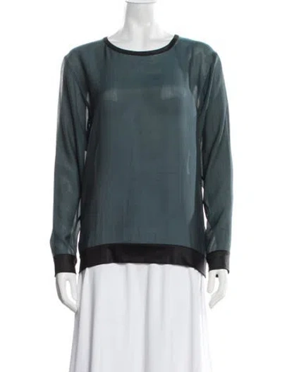 Pre-owned Helmut Lang Silk Crew Neck Sweatshirt In Green