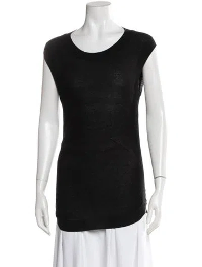 Pre-owned Helmut Lang Silk Crew Neck Top In Black
