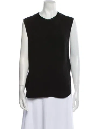 Pre-owned Helmut Lang Silk Crew Neck Top In Black