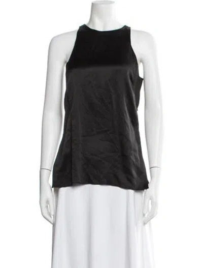 Pre-owned Helmut Lang Silk Crew Neck Top In Black