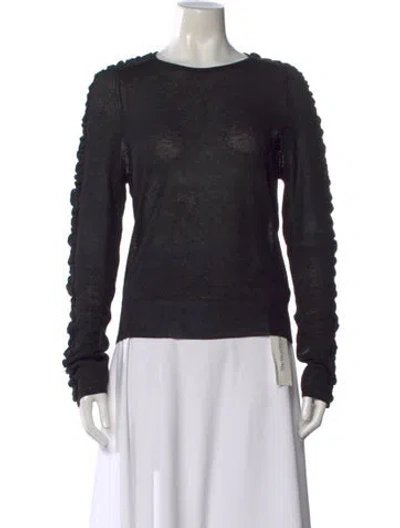 Pre-owned Helmut Lang Silk Crew Neck Top In Black