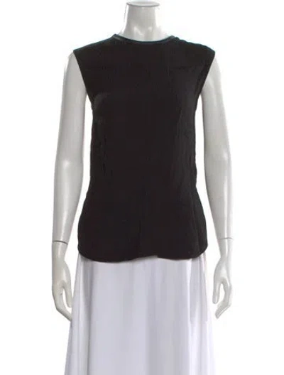Pre-owned Helmut Lang Silk Crew Neck Top In Black