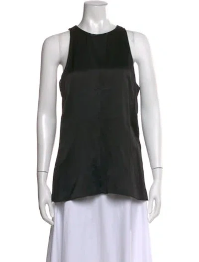 Pre-owned Helmut Lang Silk Crew Neck Top In Black