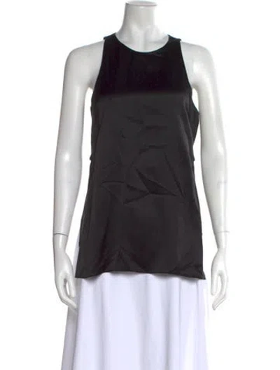 Pre-owned Helmut Lang Silk Crew Neck Top In Black
