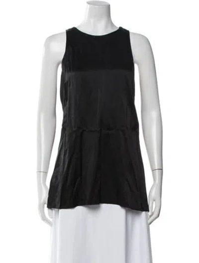 Pre-owned Helmut Lang Silk Crew Neck Top In Black