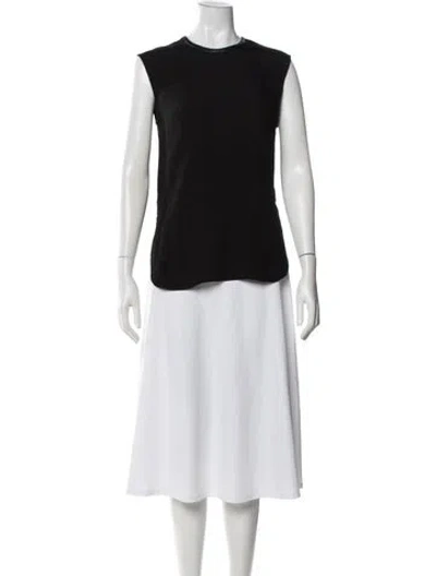 Pre-owned Helmut Lang Silk Crew Neck Top In Black