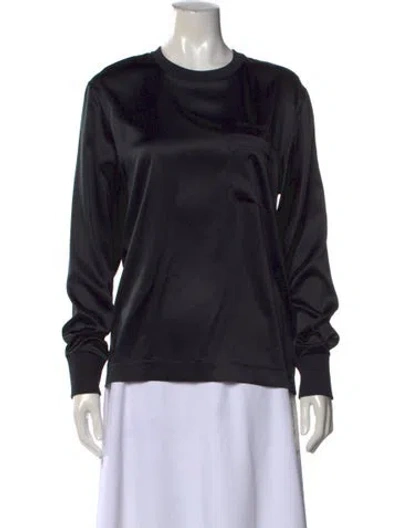 Pre-owned Helmut Lang Silk Crew Neck Top In Black