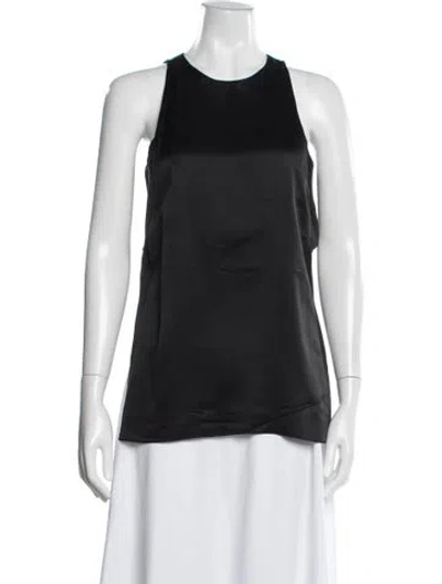 Pre-owned Helmut Lang Silk Crew Neck Top In Black