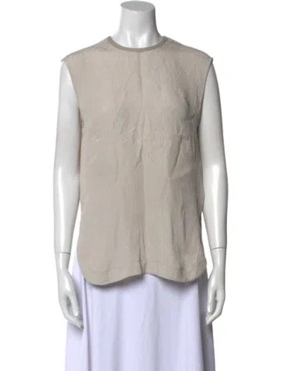 Pre-owned Helmut Lang Silk Crew Neck Top In Gray