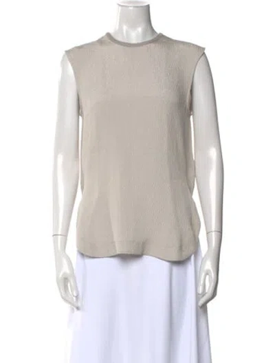 Pre-owned Helmut Lang Silk Crew Neck Top In Gray