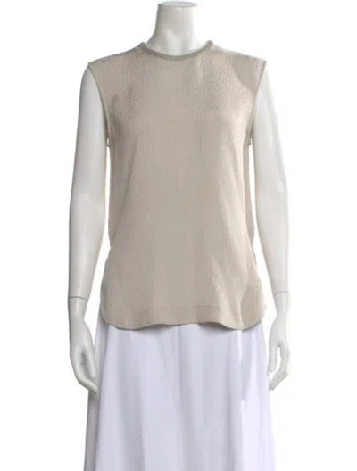 Pre-owned Helmut Lang Silk Crew Neck Top In Gray