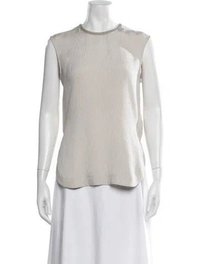 Pre-owned Helmut Lang Silk Crew Neck Top In Grey