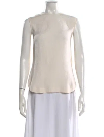 Pre-owned Helmut Lang Silk Crew Neck Top In Neutral