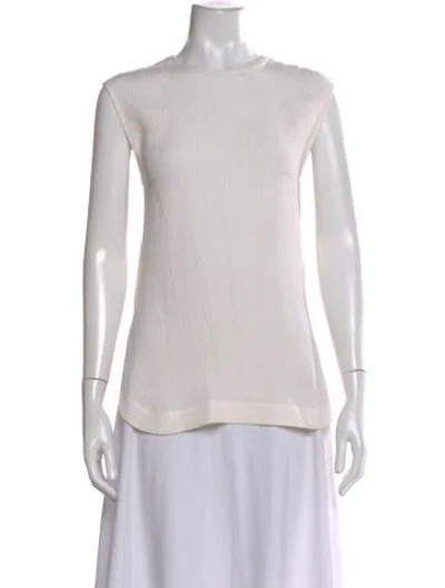 Pre-owned Helmut Lang Silk Crew Neck Top In Neutral