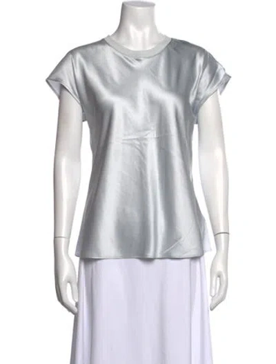 Pre-owned Helmut Lang Silk Crew Neck Top In Neutral