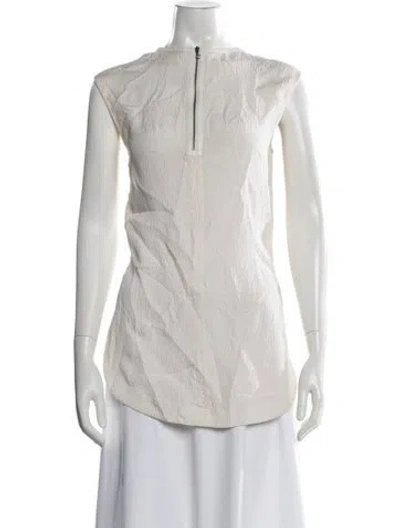 Pre-owned Helmut Lang Silk Crew Neck Top In Neutral