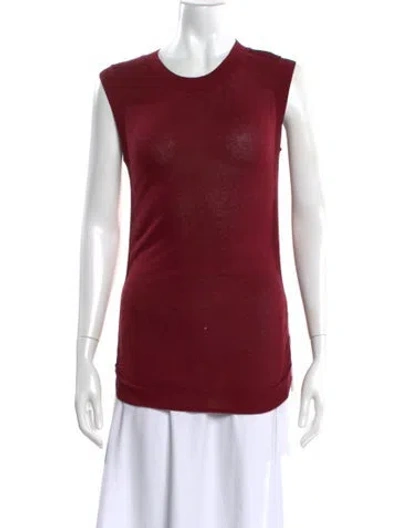 Pre-owned Helmut Lang Silk Crew Neck Top In Red