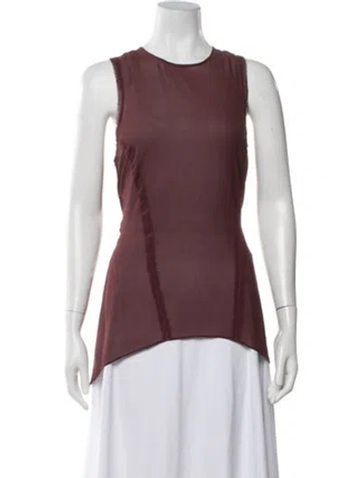 Pre-owned Helmut Lang Silk Crew Neck Top In White