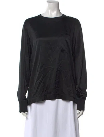 Pre-owned Helmut Lang Silk Crew Neck T-shirt In Black