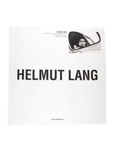 Pre-owned Helmut Lang Silk Graphic Print Scarf In Neutrals