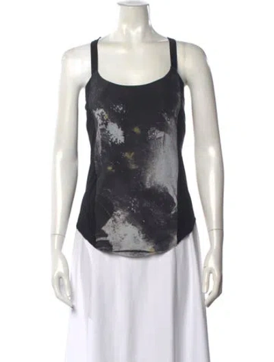 Pre-owned Helmut Lang Silk Graphic Print Top In Multi