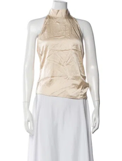 Pre-owned Helmut Lang Silk Halterneck Top In Brown
