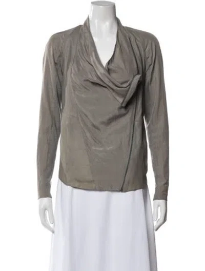 Pre-owned Helmut Lang Silk Jacket In Gray