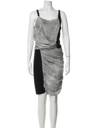 Pre-owned Helmut Lang Silk Knee-length Dress In Black
