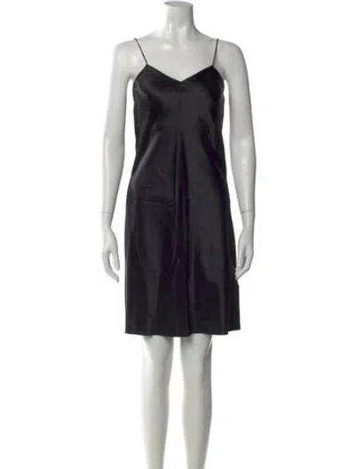 Pre-owned Helmut Lang Silk Knee-length Dress In Black