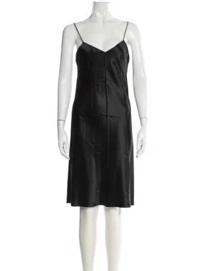 Pre-owned Helmut Lang Silk Knee-length Dress In Black