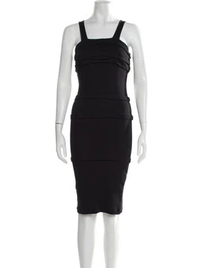 Pre-owned Helmut Lang Silk Knee-length Dress In Black