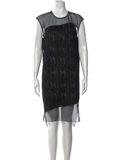 Pre-owned Helmut Lang Silk Knee-length Dress In Black