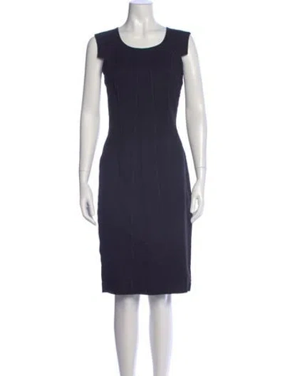 Pre-owned Helmut Lang Silk Knee-length Dress In Blue