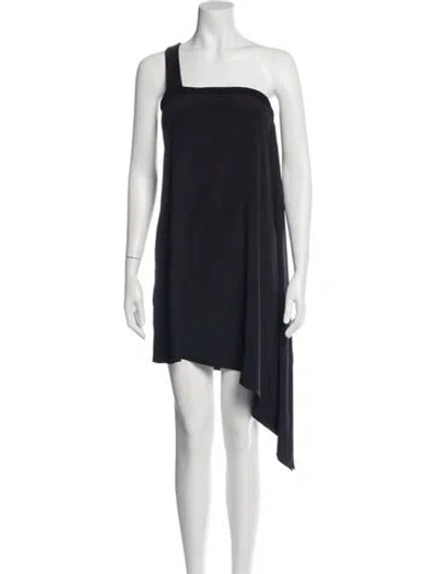 Pre-owned Helmut Lang Silk Knee-length Dress In Blue