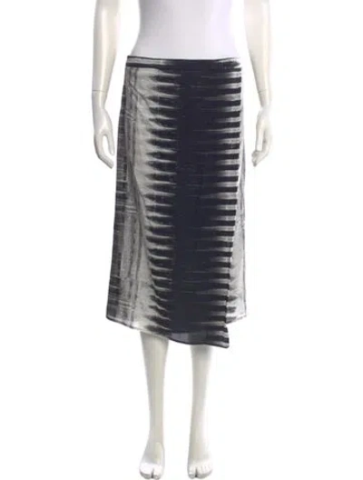 Pre-owned Helmut Lang Silk Knee-length Skirt In Black