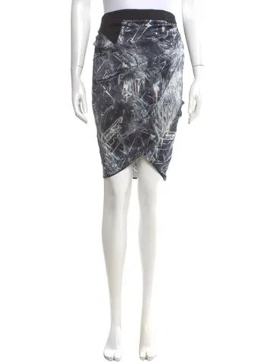 Pre-owned Helmut Lang Silk Knee-length Skirt In Black