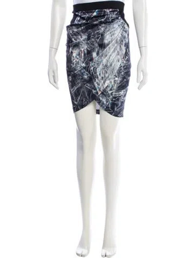 Pre-owned Helmut Lang Silk Knee-length Skirt In Black