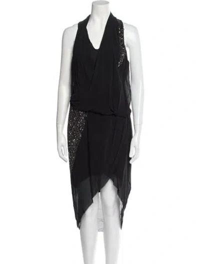 Pre-owned Helmut Lang Silk Long Dress In Black