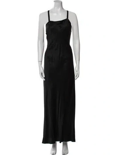 Pre-owned Helmut Lang Silk Long Dress In Black