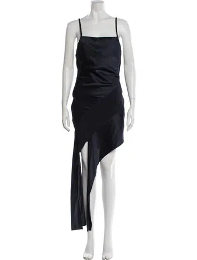Pre-owned Helmut Lang Silk Long Dress In Blue