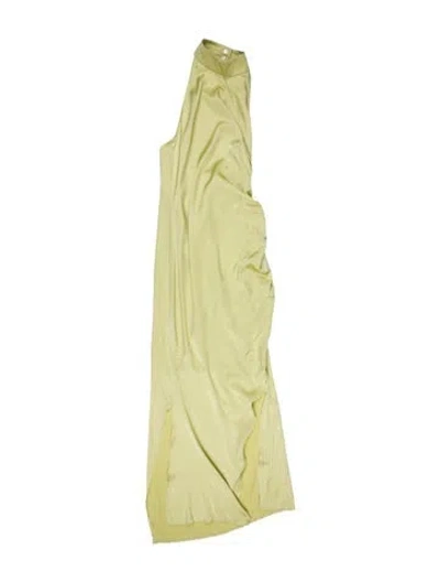 Pre-owned Helmut Lang Silk Long Dress In Green