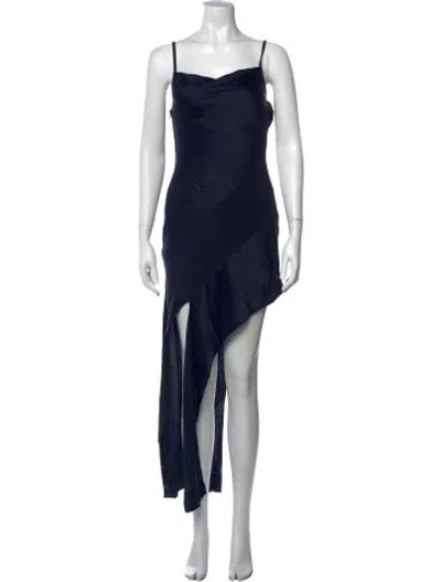 Pre-owned Helmut Lang Silk Long Dress In Green