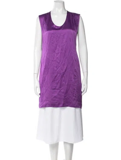 Pre-owned Helmut Lang Silk Long Dress In Purple